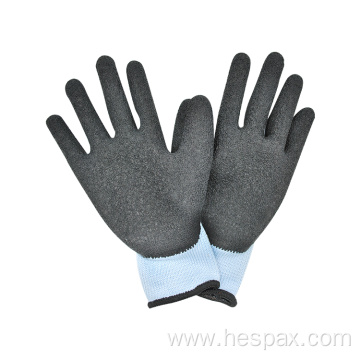 Hespax Acrylic Crinckle Latex Coated Construction Work Glove